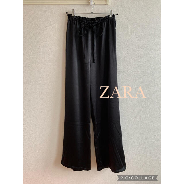 ZARA(ザラ)のZARA サテン調ワイドストレートパンツ レディースのパンツ(カジュアルパンツ)の商品写真