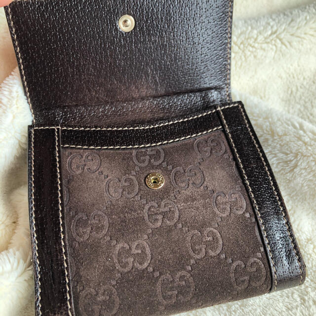 Gucci(グッチ)のGUCCI グッチ 2つ折り財布  スエード　レザー レディースのファッション小物(財布)の商品写真