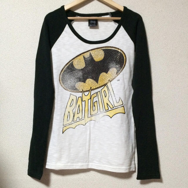 BATgirl☆かすれ調プリント&ラインストーン付きラグランロンT☆アメカジ レディースのトップス(Tシャツ(長袖/七分))の商品写真