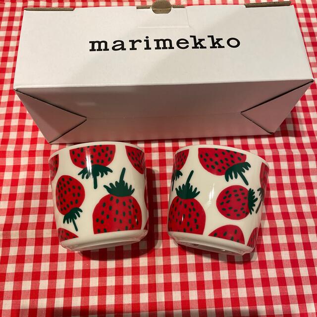 新品　Mansikka ラテマグ コーヒーカップ マリメッコ