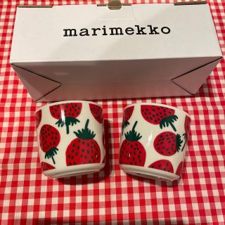 マリメッコ(marimekko)の新品　Mansikka ラテマグ コーヒーカップ マリメッコ(グラス/カップ)