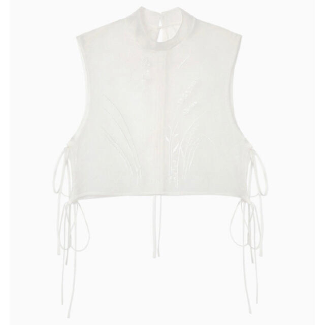mame - 新品mame Floral Jacquard Sheer Vest white