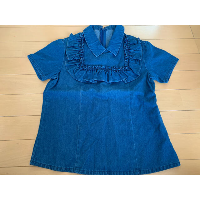 JENNI(ジェニィ)のブラウス デニム  フェフォセット　新品　150 キッズ/ベビー/マタニティのキッズ服女の子用(90cm~)(ブラウス)の商品写真