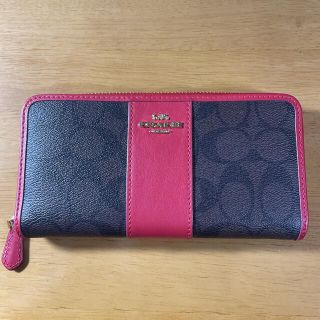 コーチ(COACH)のCOACH(コーチ) 長財布美品 F54630 ダークブラウン×レッド(長財布)