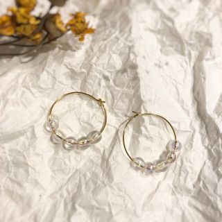 スナイデル(SNIDEL)のsale!!プチプラ☺︎✴︎オーロラビーズ　フープピアス✴︎(ピアス)