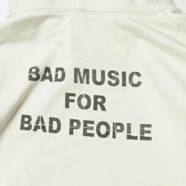 Mr.Saturday ミスターサタデー 20AW アメリカ製 BAD MUSIC FOR BAD PEOPLE HOODIE バックプリント スウェットプルオーバーパーカー MSFW201602 L ベージュ ビックシルエット トップス【中古】【Mr.Saturday】 メンズのトップス(パーカー)の商品写真