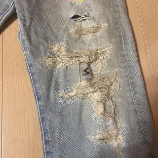 アンダーカバー BUT BEAUTIFUL 稲妻刺繍クラッシュデニム