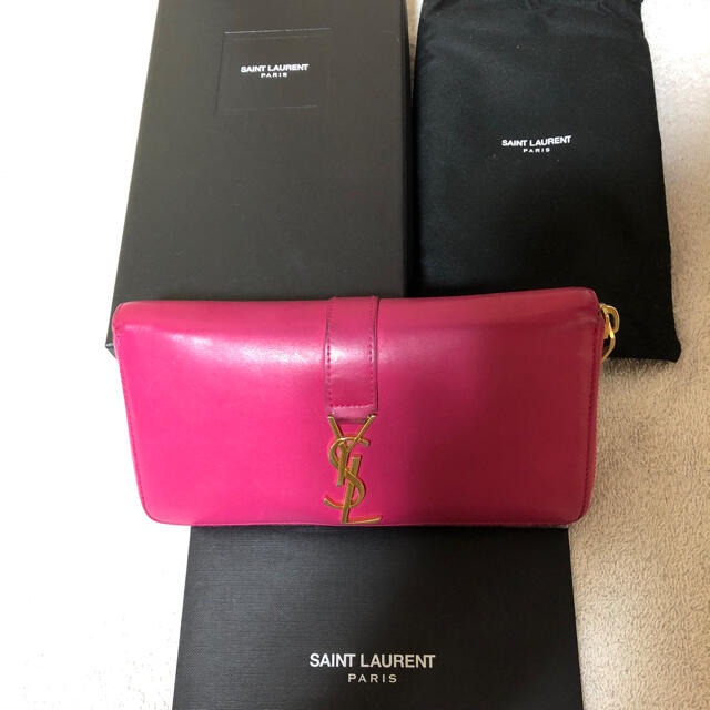 サンローラン 長財布 ピンク 正規品 - 財布