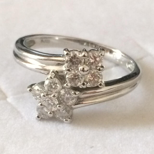 5年保証』 pt950ダイヤリング 0.5ct ハートダイヤリング K18ガーネット