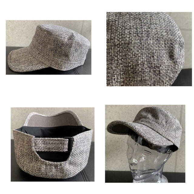 送料込 新品 フェイク ジュート ワークキャップ 麻 リネン風 CAP 春夏 G メンズの帽子(キャップ)の商品写真