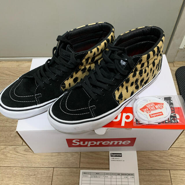 キムタク着用　極美品supreme vans sk8-mid leopardスニーカー