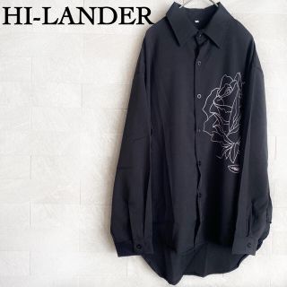 【インスタ大人気】HI-LANDER 薔薇 長袖 柄シャツ 韓国 ブラック L(シャツ)