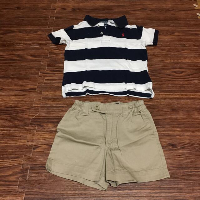 POLO RALPH LAUREN(ポロラルフローレン)のラルフローレン　ポロシャツ&ショートパンツセット キッズ/ベビー/マタニティのベビー服(~85cm)(シャツ/カットソー)の商品写真