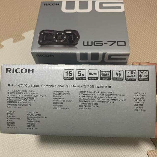 RICOH(リコー)のRICOH WG-70 カメラ2台 スマホ/家電/カメラのカメラ(コンパクトデジタルカメラ)の商品写真