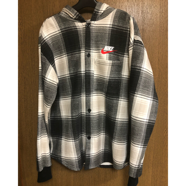 Supreme×NIKE plaid hooded sweatshirt