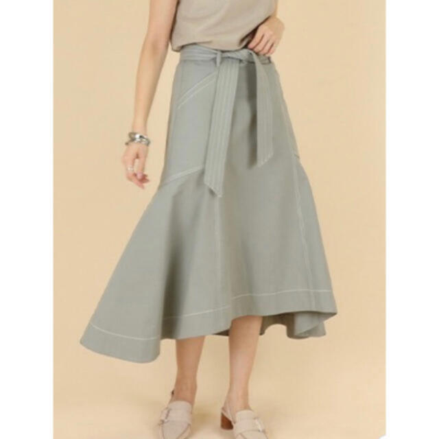 RANDA(ランダ)のランダ　RANDA ステッチデザインマーメイドスカート　グリーン　2020 SS レディースのスカート(ロングスカート)の商品写真