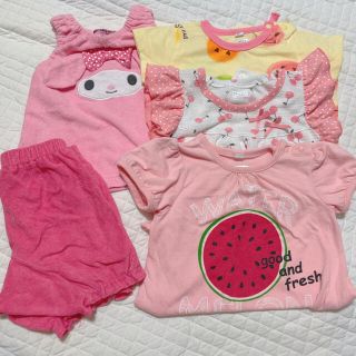 ニシマツヤ(西松屋)の《美品》サイズ80 女の子夏服セット(Ｔシャツ)