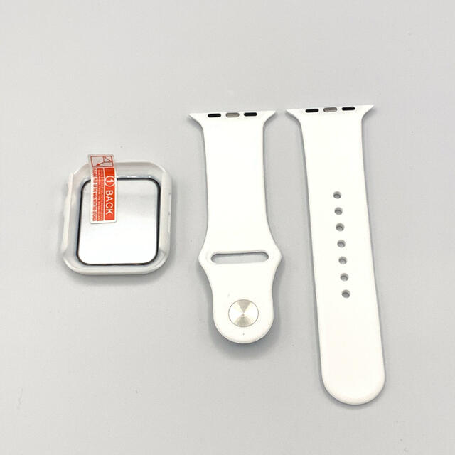 Apple watch アップルウォッチ カバー ケース＋バンド ベルト　白 メンズの時計(ラバーベルト)の商品写真