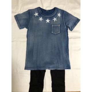 ロンハーマン(Ron Herman)の新品未使用 ヴィンテージ加工インディゴブルーTシャツ アメカジ星プリント(Tシャツ/カットソー(半袖/袖なし))