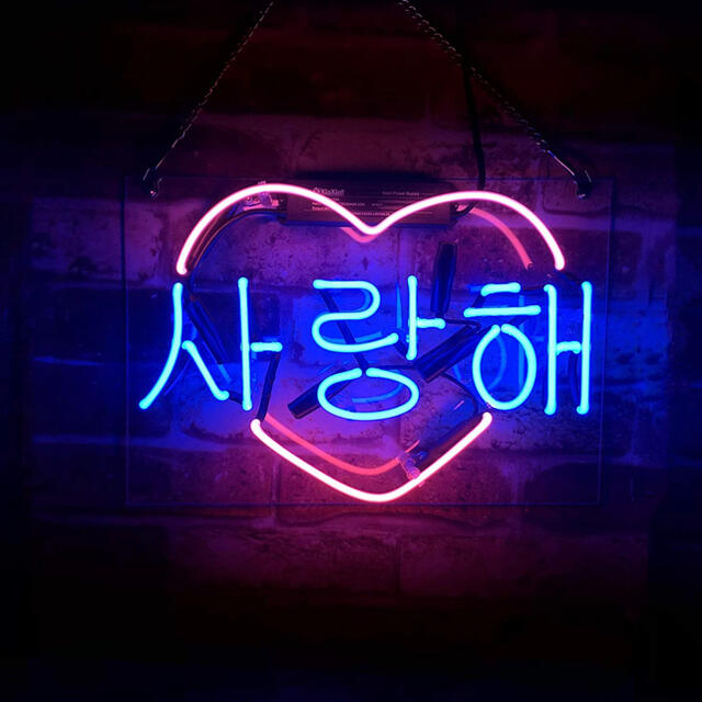 オーダーメイド ネオンサイン 韓国語愛してる 結婚式 ギフト 省エネ
