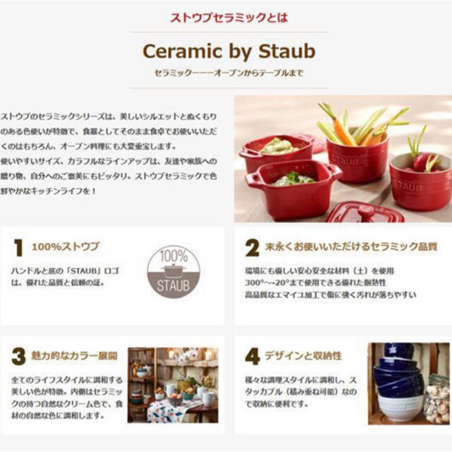 STAUB(ストウブ)のストウブ　２個セット　ソルトストッカー　新品未使用 インテリア/住まい/日用品のキッチン/食器(食器)の商品写真