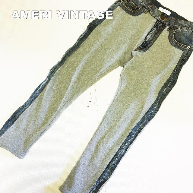 Ameri VINTAGE(アメリヴィンテージ)の【AMERI VINTAGE】SWEAT スウェットコンビネーションデニム 24 レディースのパンツ(デニム/ジーンズ)の商品写真