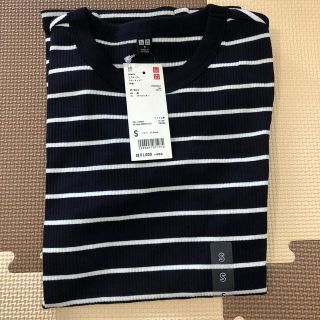 ユニクロ(UNIQLO)のUNIQLO リブボーダークルーネック(半袖)(Tシャツ(半袖/袖なし))