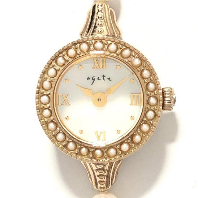agete(アガット)のアガット - レディース シェル文字盤 レディースのファッション小物(腕時計)の商品写真
