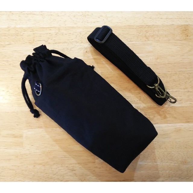 水筒カバー ペットボトルカバー シンプル 黒(65) ハンドメイドのキッズ/ベビー(外出用品)の商品写真