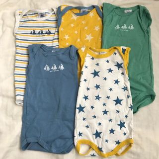 プチバトー(PETIT BATEAU)のプチバトー　ロンパース　ベビー　5枚セット(ロンパース)