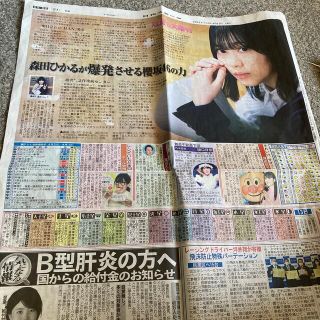 ケヤキザカフォーティーシックス(欅坂46(けやき坂46))の日刊スポーツ　森田ひかる新聞記事(印刷物)