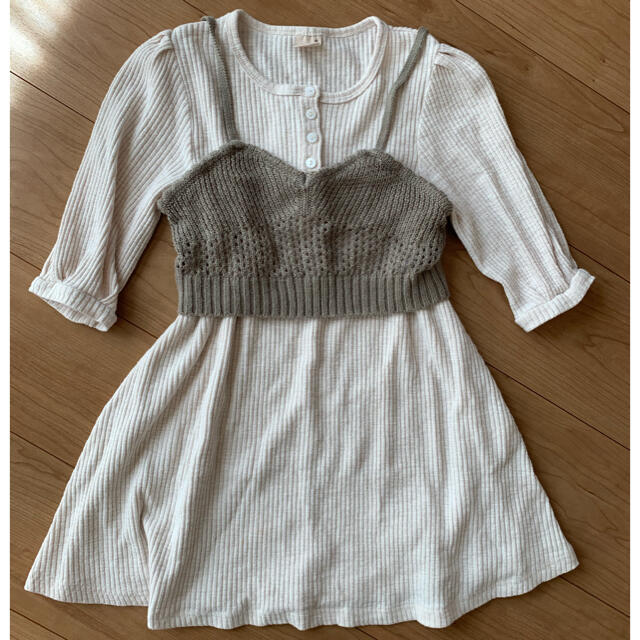 petit main(プティマイン)の\petitmain/ビスチェ付きワンピース キッズ/ベビー/マタニティのキッズ服女の子用(90cm~)(ワンピース)の商品写真