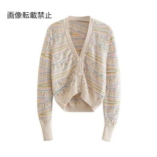 ザラ(ZARA)の🌼春新作💐4055◆デザイン ニットカーディガン(カーディガン)