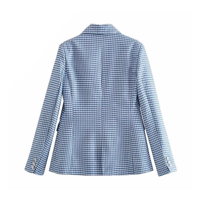 ZARA - 🌼春新作💐4056◇blue ブルー チェック柄 テーラード ZARA - 🌼春新作💐4056◇blue ブルー チェック柄 テーラード