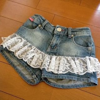 ジェニィ(JENNI)のJENNI レース付き デニム ショートパンツ(パンツ/スパッツ)