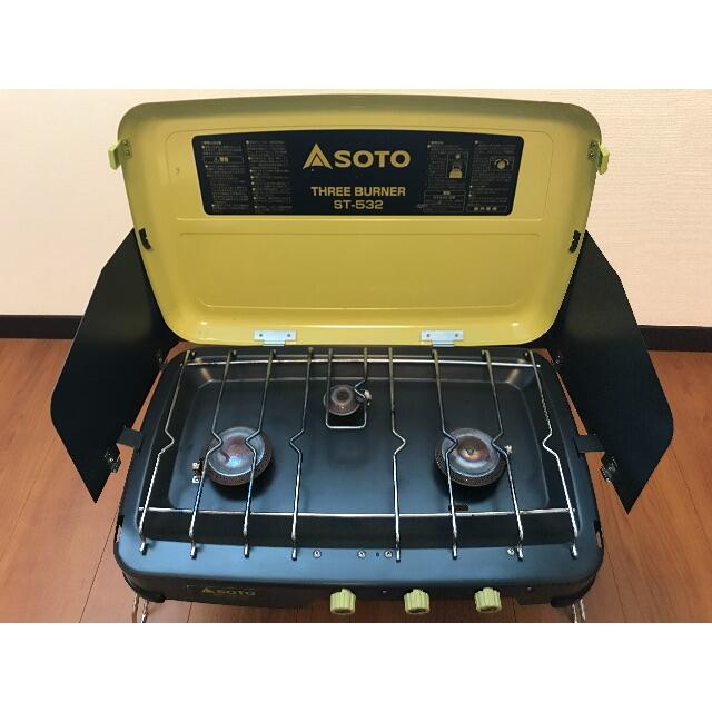 □SOTO ST-532 3バーナー/パワーブースター ST-553付 - ストーブ/コンロ