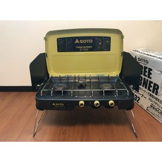 シンフジパートナー(新富士バーナー)の■【中古】SOTO ST-532 ３バーナー/パワーブースター ST-553付(ストーブ/コンロ)