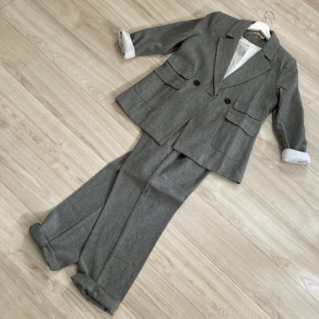 【未使用】パンツスーツ スタイリッシュ カジュアル　XLサイズ　上下2点セット レディースのフォーマル/ドレス(スーツ)の商品写真