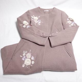 【未使用品】ウィルセレクション エアリークリーミー刺繍コート　M