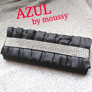 アズールバイマウジー(AZUL by moussy)のアズールバイマウジー ラインストーン付き 黒のクラッチバッグ(クラッチバッグ)