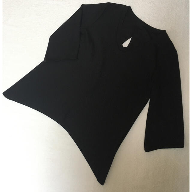 ブラックカットソー レディースのトップス(Tシャツ(長袖/七分))の商品写真