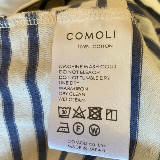 COMOLI(コモリ)のcomoli コモリ　21SS ボーダーボートネック　バスクシャツ　サイズ1 メンズのトップス(Tシャツ/カットソー(七分/長袖))の商品写真