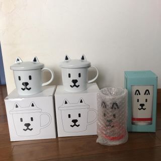 ソフトバンク(Softbank)の新品未使用　ソフトバンク　お父さん犬　蓋付きマグカップ　グラスコップセット(グラス/カップ)