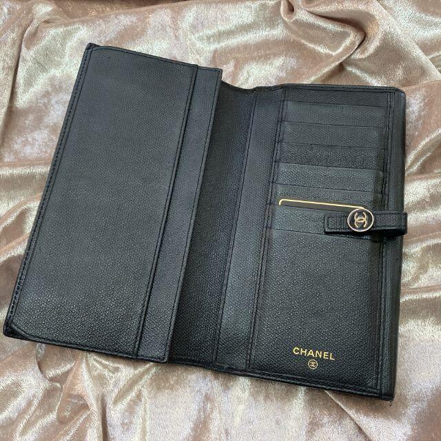 CHANEL(シャネル)の美品 シャネル 長財布 ココWホック 黒 ブラック 10009 レディースのファッション小物(財布)の商品写真
