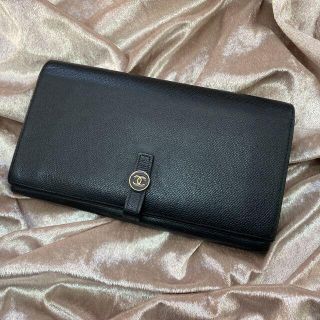 シャネル(CHANEL)の美品 シャネル 長財布 ココWホック 黒 ブラック 10009(財布)