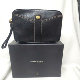 ダンヒル(Dunhill)のダンヒル dunhill セカンドバッグ ダブルファスナー レザー ブラック(セカンドバッグ/クラッチバッグ)