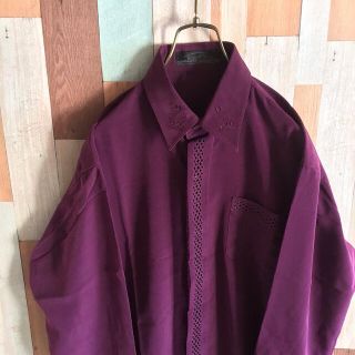 アートヴィンテージ(ART VINTAGE)の古着 vintage デザインシャツ 比翼 90s 希少カラー ポリエステル(シャツ)