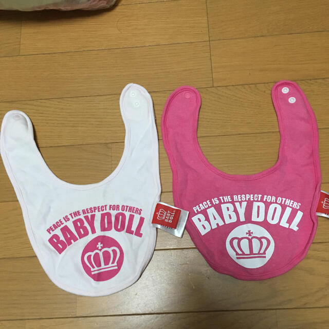 BABYDOLL(ベビードール)のベビードール スタイ ピンク セット キッズ/ベビー/マタニティのこども用ファッション小物(ベビースタイ/よだれかけ)の商品写真