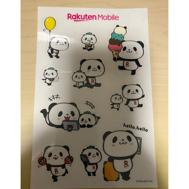 Rakuten(ラクテン)のお買い物パンダシール　2枚入り エンタメ/ホビーのおもちゃ/ぬいぐるみ(キャラクターグッズ)の商品写真
