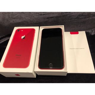 アイフォーン(iPhone)の新品同様　付属品未使用新品　iPhone8 プロダクトレッド　64gb(スマートフォン本体)